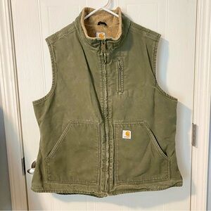 Womens Carhartt Washed Duck Canvas Vest Size XL